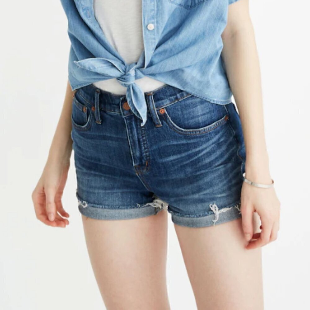 Madewell High-Rise Denim Shorts in Glenoaks Wash: Cutoff Edition, Size 28